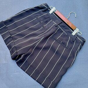Striped Shorts Size 6 Black White Pinstripe Tailored Shorts